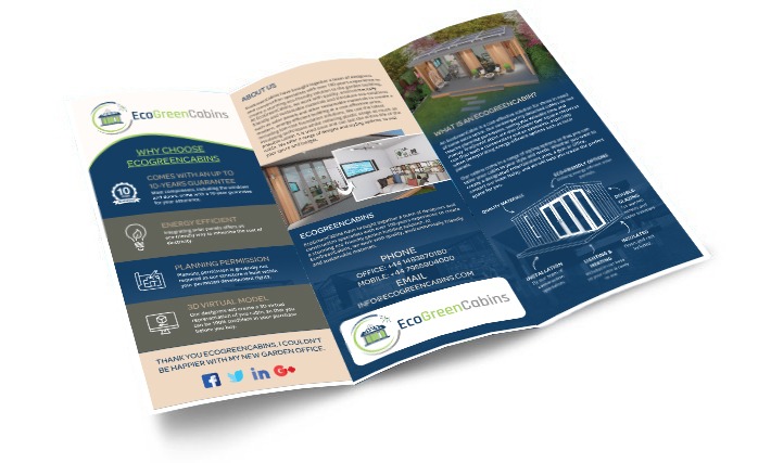 A page from the Eco Green Cabins brochure